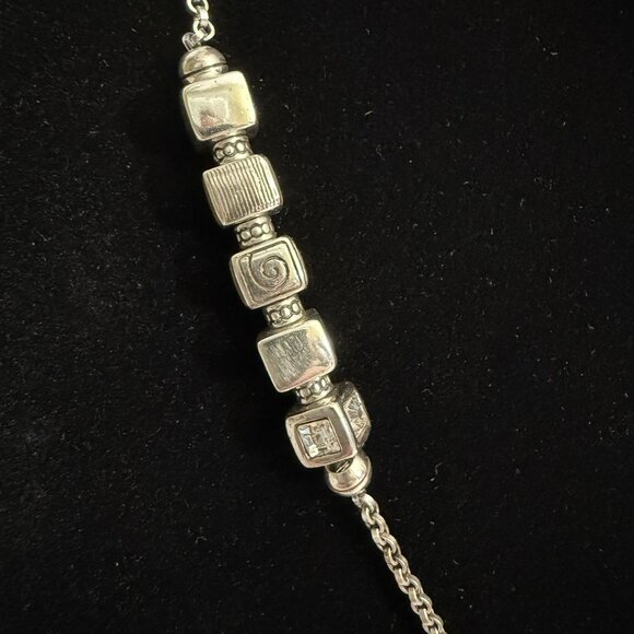 NWT Brighton Mayan Silver Tone Long Necklace With Decorative Beads Adjustable - Picture 5 of 12